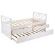 preview thumbnail 22 of 37, Twin Size Wooden Daybed with 2 Drawers and Trundle for Kids Teens