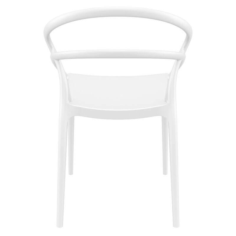 32.25" White Outdoor Patio Round Dining Chair