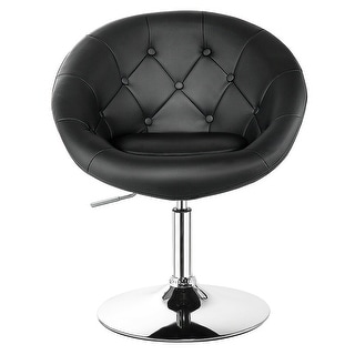Costway 1PC Accent Chair Adjustable Modern Swivel Round Tufted Back