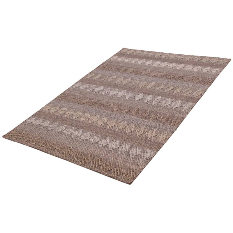 ECARPETGALLERY Braid weave Sienna Taupe Wool Rug - 6'1 x 8'10