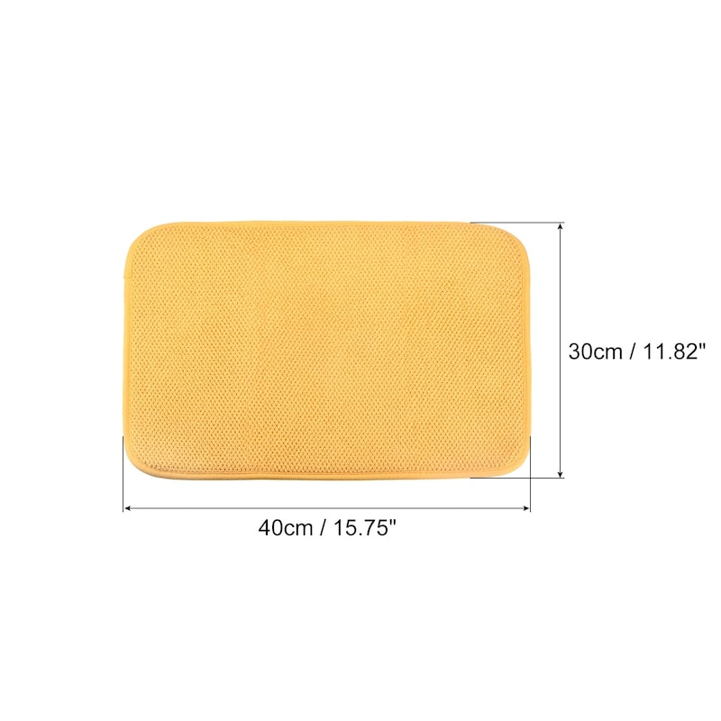 Microfiber Dish Drying Mat, 15.75" x 11.82" Dishes Drainer Mats - Yellow