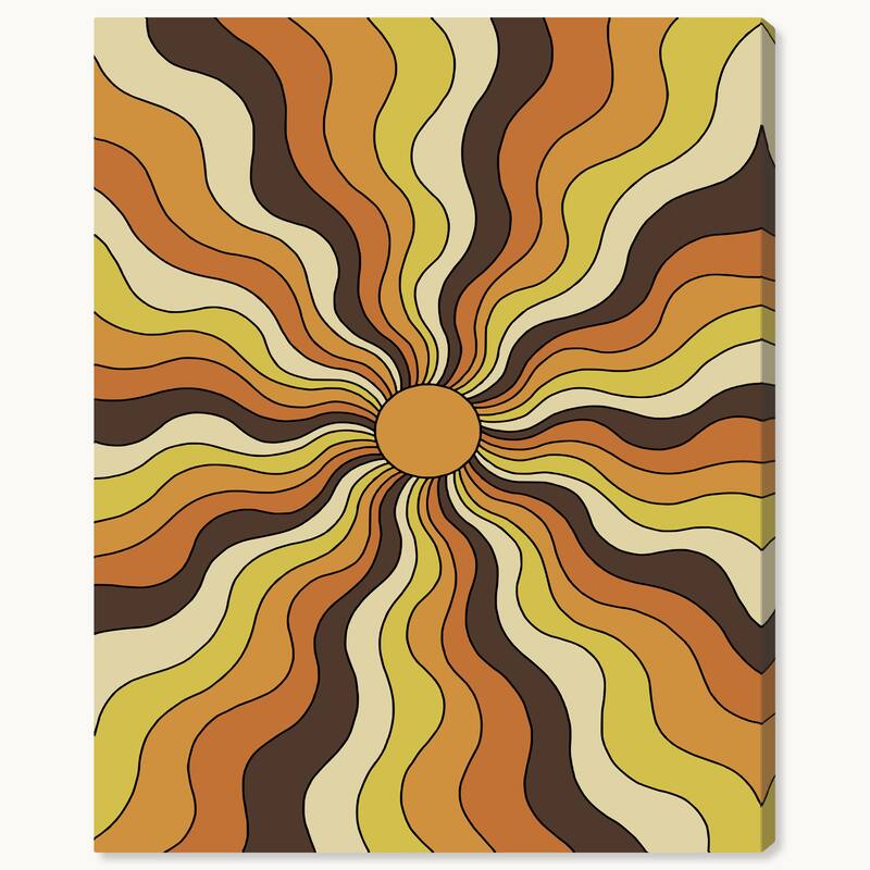 Wynwood Studio Canvas Abstract Retro Pop Sun Expansion Brown Modern & Contemporary Wall Art Canvas Print