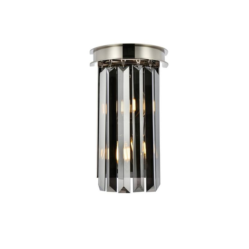 Royce Edge 2 light Polished nickel Wall Sconce - polished nickel (royal cut silver shade crystals)