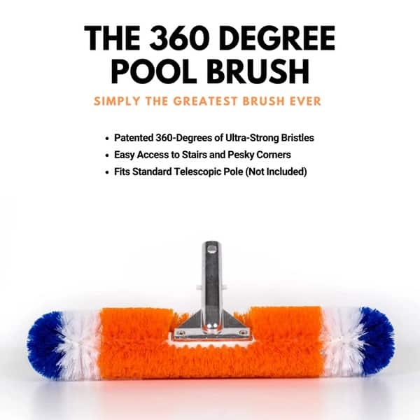 Blue Torrent 18" 360 Degree Brush Around Swimming Pool Cleaning Brush  Accessory - 1 - Overstock - 35488418