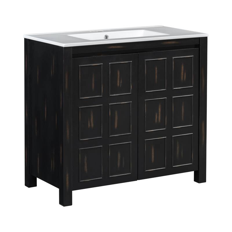 36 " Bathroom Vanity Organizer with Ceramic Sink