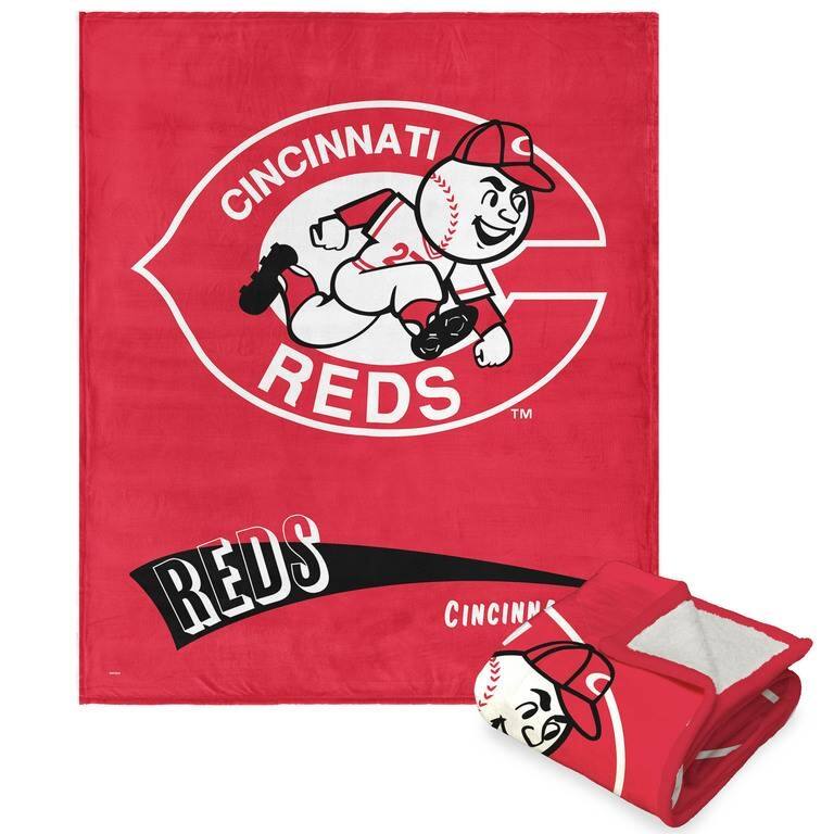 MLB CC Throwback Silk Touch Sherpa Throw Blanket - 50" x 60" - Cincinnati Reds