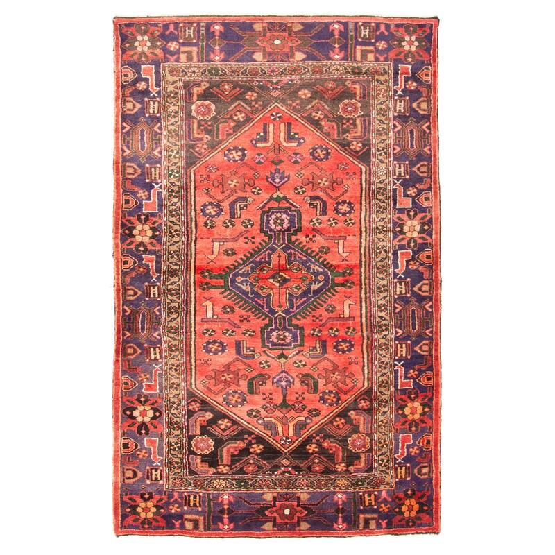 ECARPETGALLERY Hand-knotted Andelz Red Wool Rug - 4'4 x 6'11