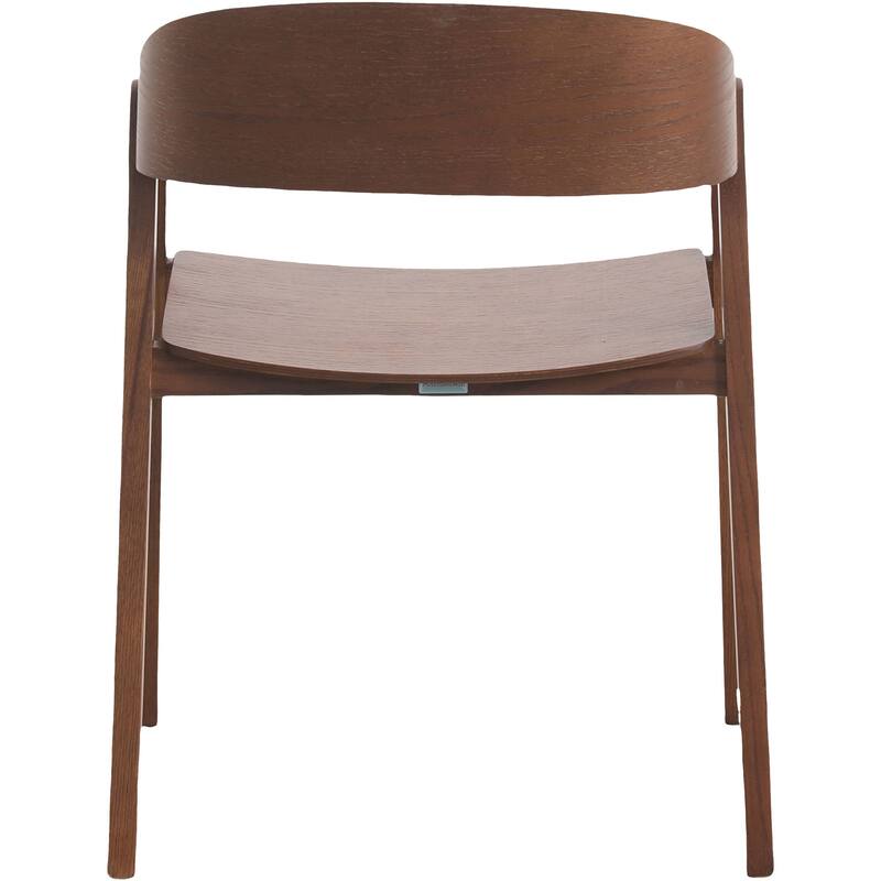Dining Chair in Oak Wood with Open Back Design and Armrests Set of 2 Rivo Series