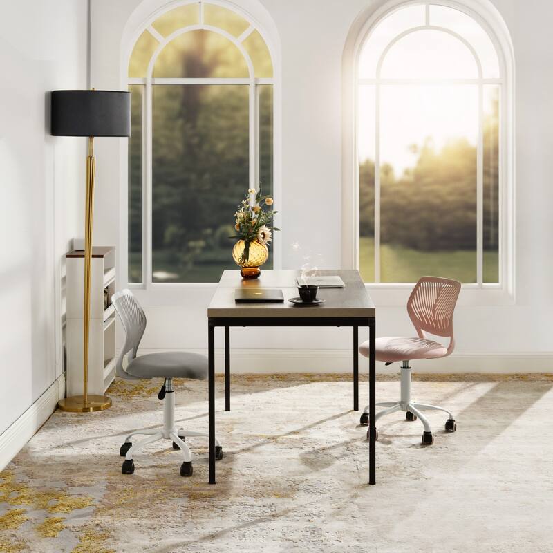 Writing Task Chair 360 Swivel,Low Mid PP Mesh Back Fabric Seat, Height Adjustable