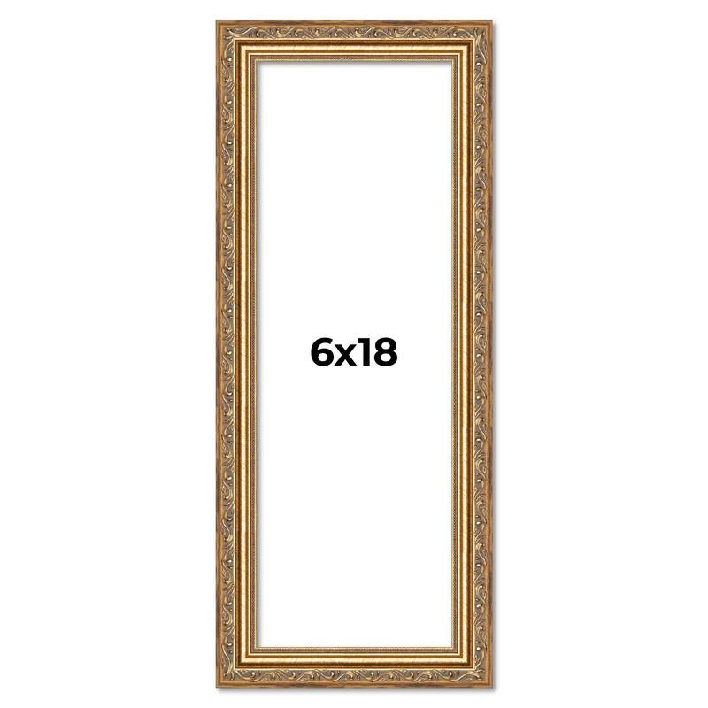 6x18 Frame Red Solid Wood Picture Frame Width 1.75 Inches | Interior Frame Depth 1 13/16 Inches