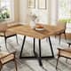 Small Dining Table for 4, 31.5 Inches Industrial Dinner Table with Metal Base - Square - Natural