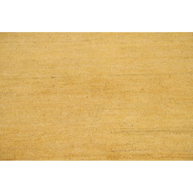 Yellow Gabbeh Oriental Runner Rug Hand-Knotted Wool Carpet - 3'4"x 6'8"