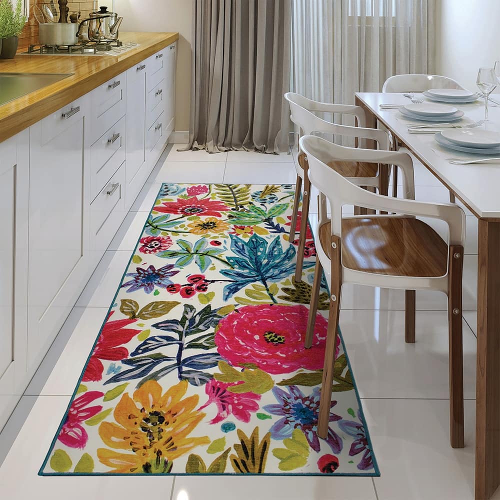 My Magic Carpet Machine Washable Rug Floral Bloom Multicolor