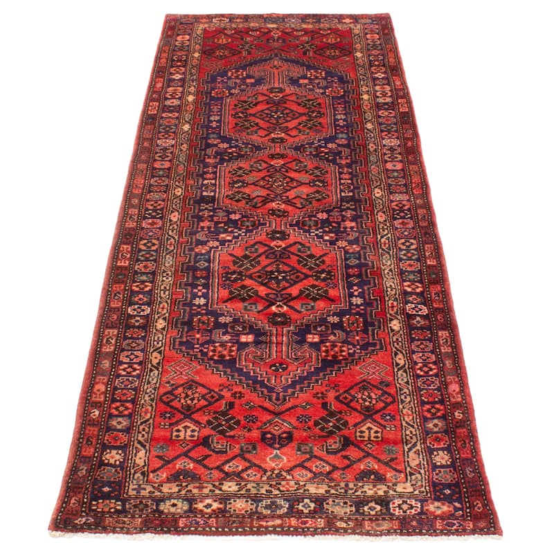ECARPETGALLERY Hand-knotted Andelz Red Wool Rug - 3'6 x 10'1