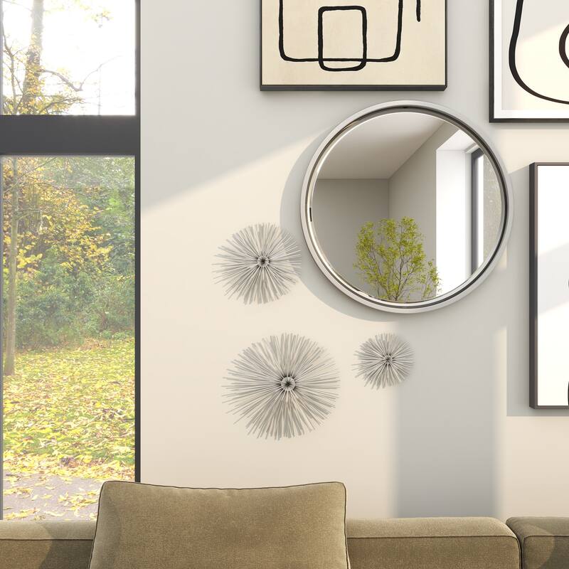 CosmoLiving by Cosmopolitan Metal 3D Starburst Wall Decor (Set of 3) - Silver, Gold, Black, Copper