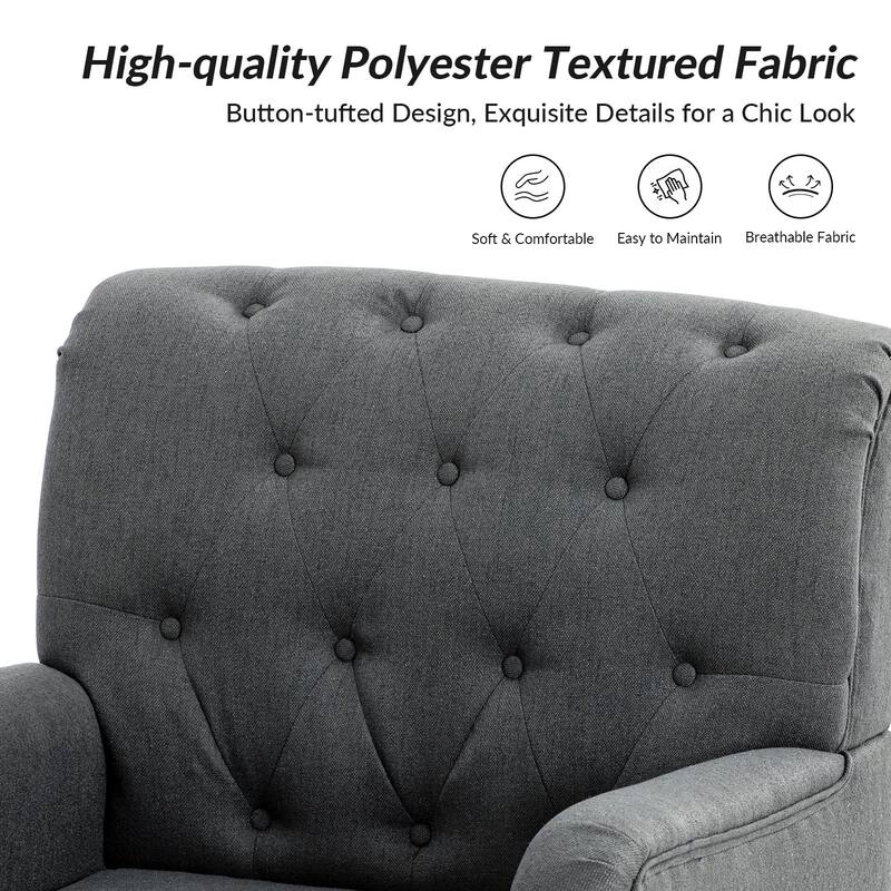 Geltrude Classic Upholstered Accent Arm Chair with Button Tufted Back by HULALA HOME