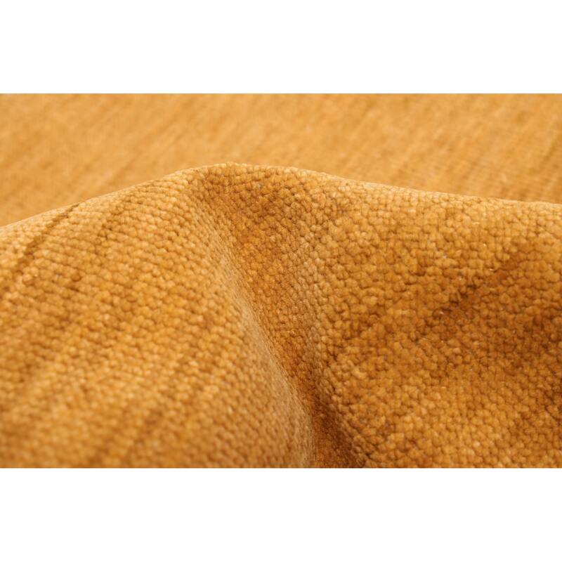 ECARPETGALLERY Hand-knotted Pak Finest Gabbeh Dark Gold Wool Rug - 9'0 x 12'1