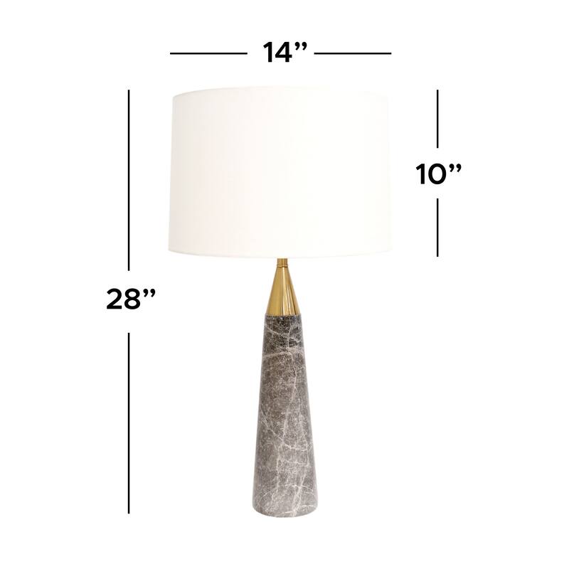 Pasargad Home Radiance Spire Marble & Gold Accented Table Lamp - H29" x W15" x D15"