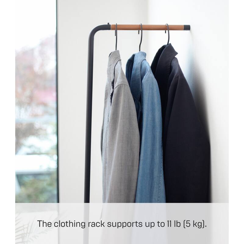Yamazaki Home Leaning Coat Rack, Steel, Holds 11 lbs - L 16.54 x W 15.16 x H 62.99 inches