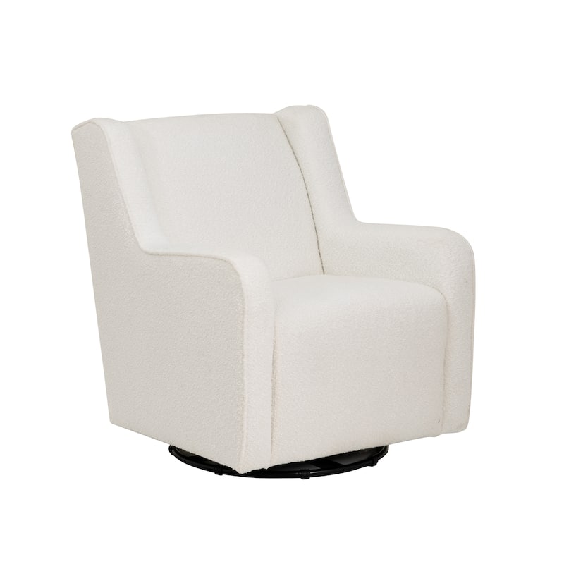 Dolly White Sherpa or Brown Velvet Swivel Rocker Accent Chair