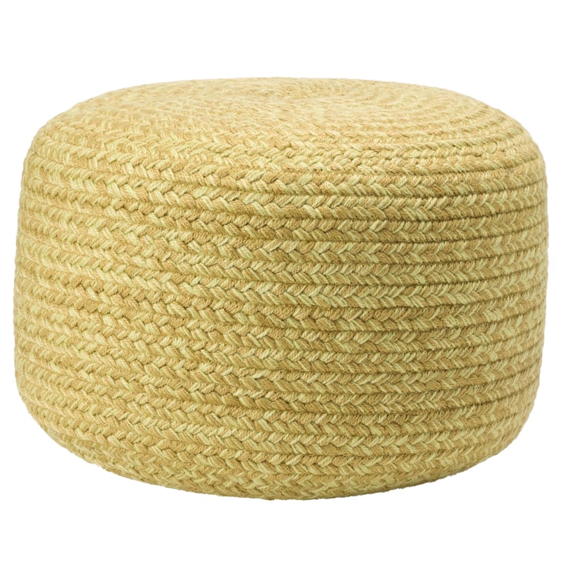 Jaipur Living Saba Solar Round Indoor/Outdoor Polyester Pouf Ottoman/Foot Stool - 18"X18"X12"