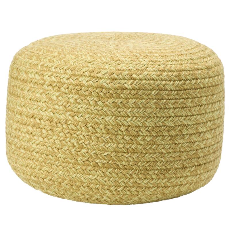 Santa Rosa Indoor and Outdoor Cylinder Pouf - 18"X18"X12" - Heather Yellow