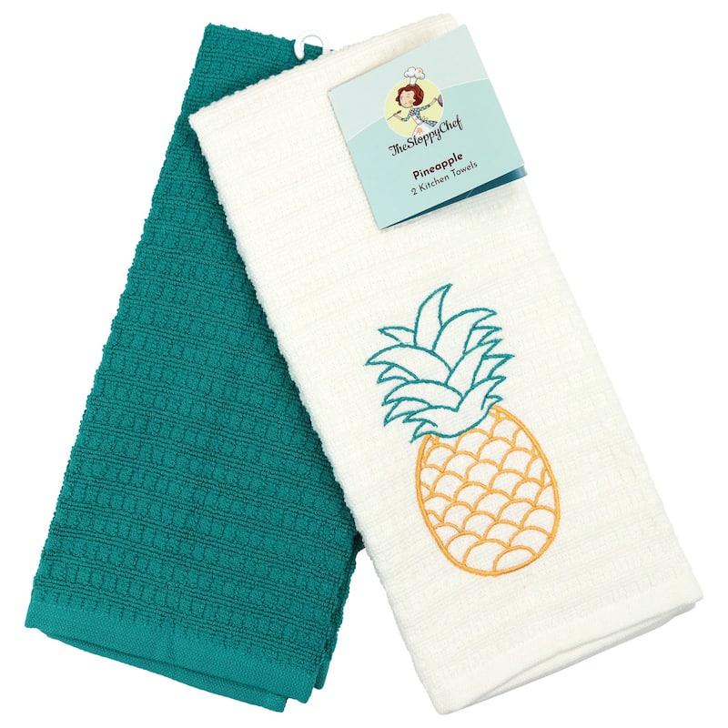 The Sloppy Chef Embroidered 2-Piece Kitchen Towels - 16x26