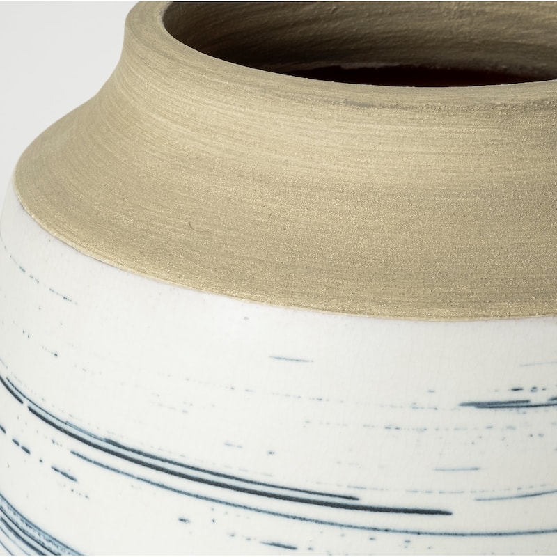 Sonnett White And Blue Ceramic Vase (Short)