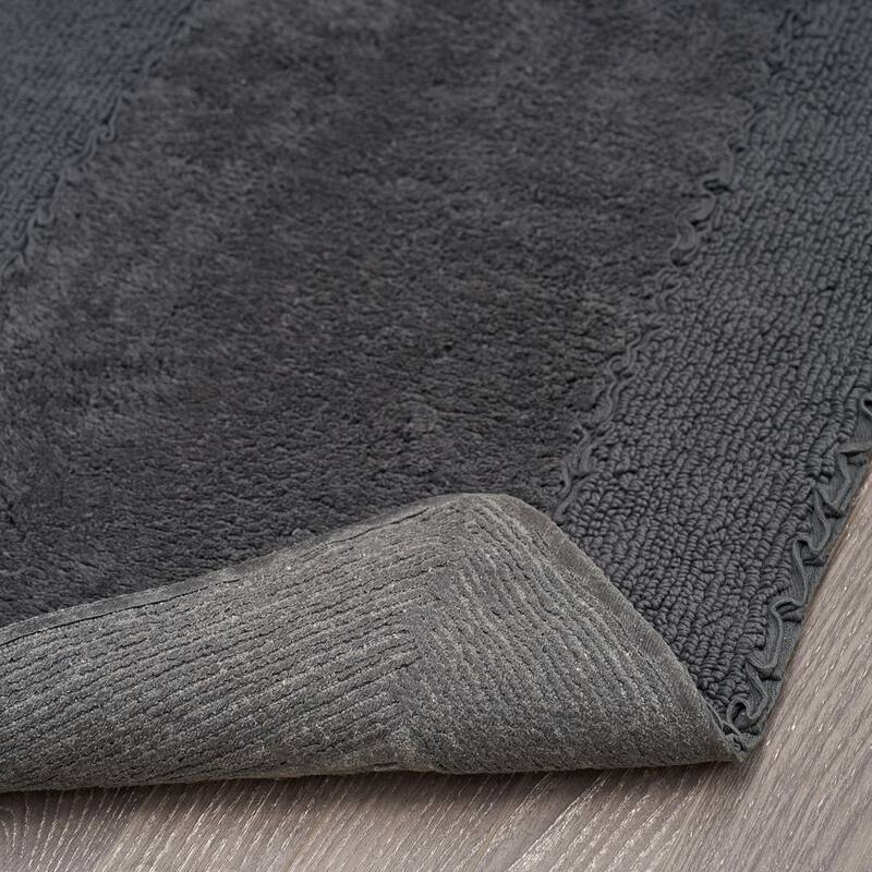 Laura Ashley Ruffle Border Pure Cotton Bath Rugs