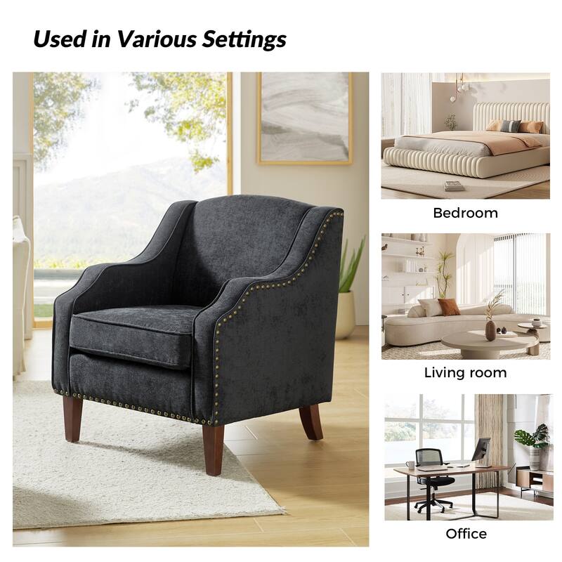 Lucretius Armchair with Nailhead Trim Set of 2 by HULALA HOME