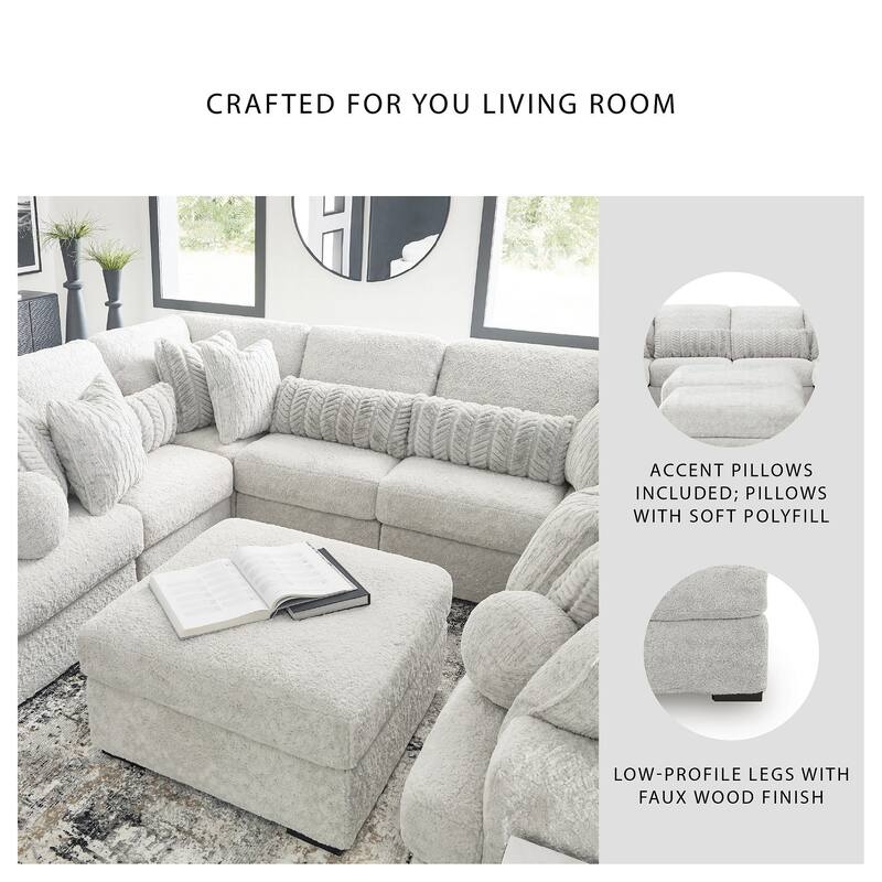 Signature Design by Ashley Snodoodle Gray 10-Piece Sectional - 144" W x 113" D x 40" H