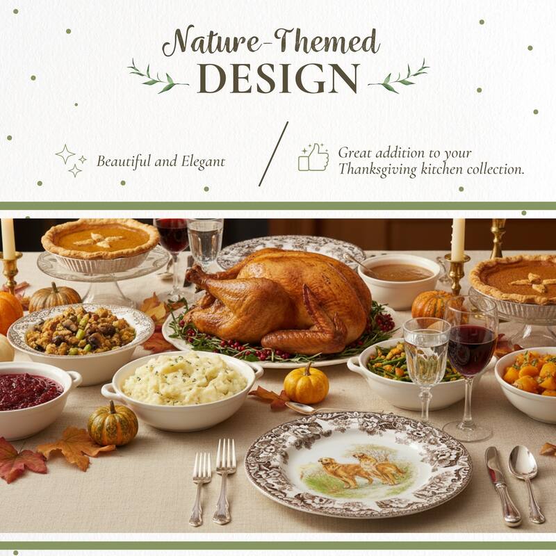 Spode Woodland Dinner Plate Dog Motif