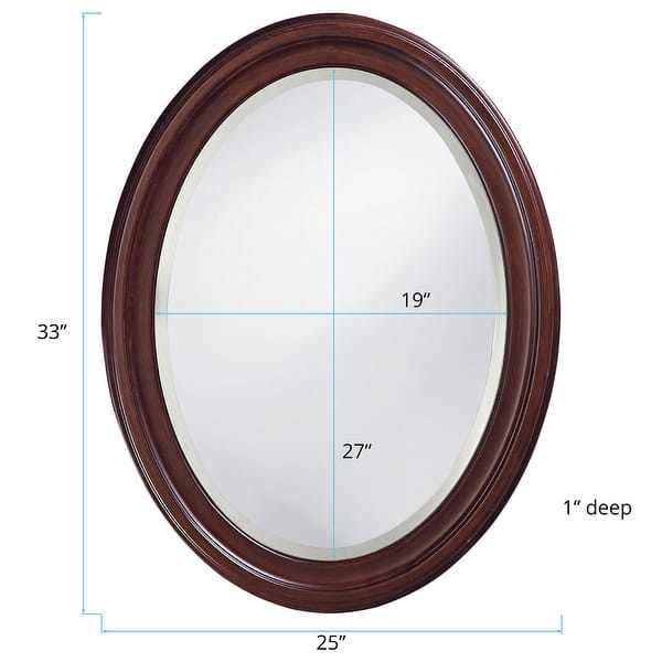 Allan Andrews Oval Chocolate Brown Wood Framed George Wall Mirror