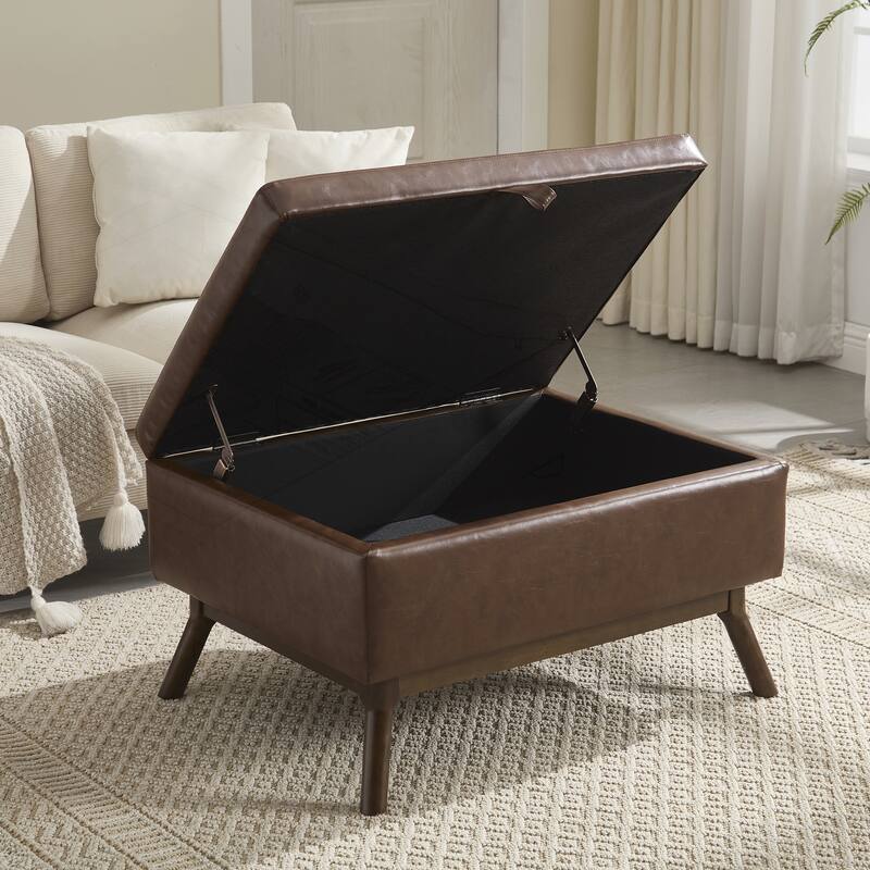 Versatile Mid-century Modern Storage Ottoman for Various Rooms