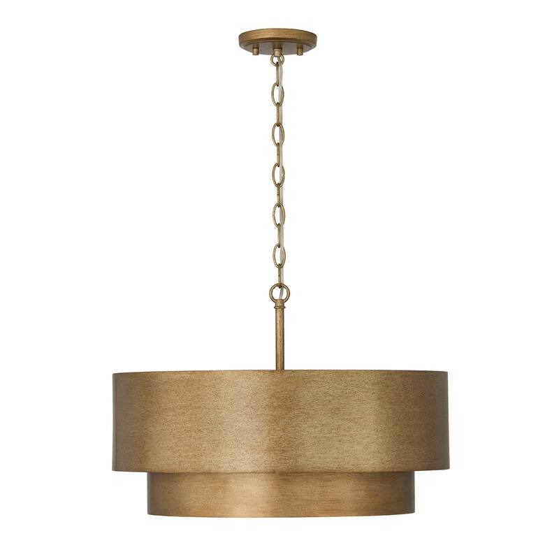21" W x 14.5" H 4-Light Dual Mount Tiered Pendant in Mystic Luster - 21"W x 14.5"H