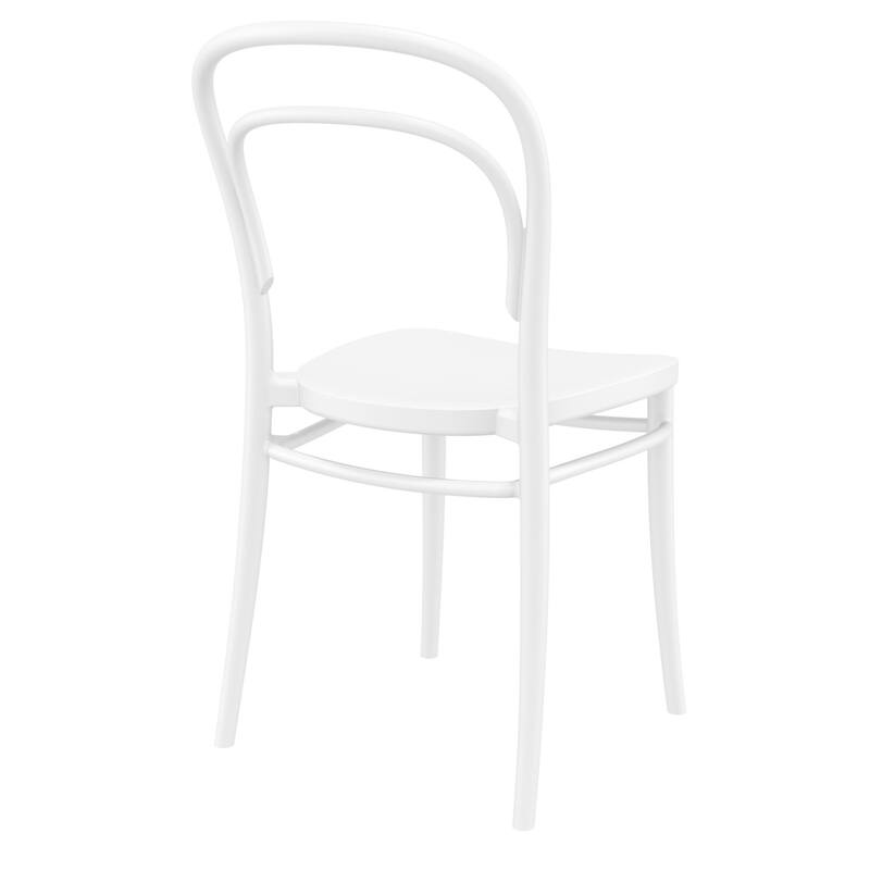 33.5" White Patio Armless Stackable Dining Chair
