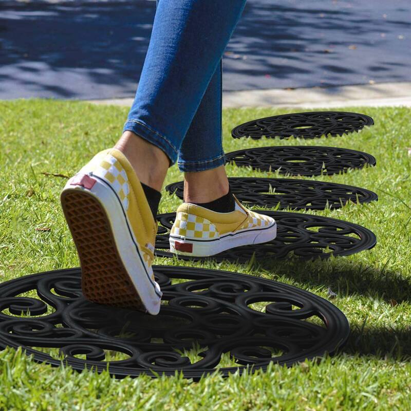 A1HC Rubber Step Mat Multi Functional -Garden Stepping Stone Mat, Outdoor Decorative Tray