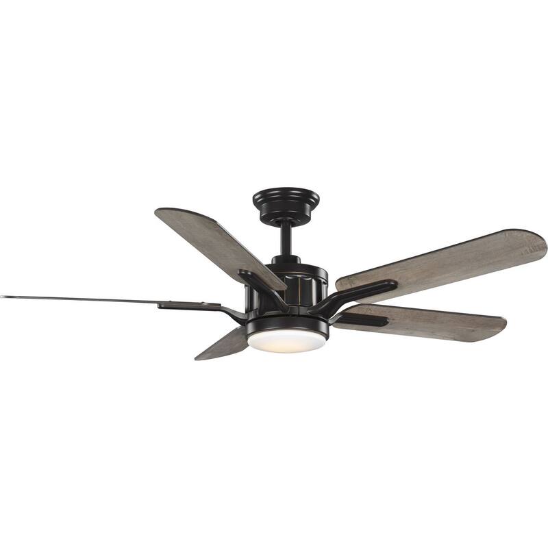 Claret Collection 5-Blade Chestnut 56-Inch DC Motor LED Ceiling Fan - 54 in x 54 in x 15.15 in - 54 in x 54 in x 15.15 in - Push Button Switch