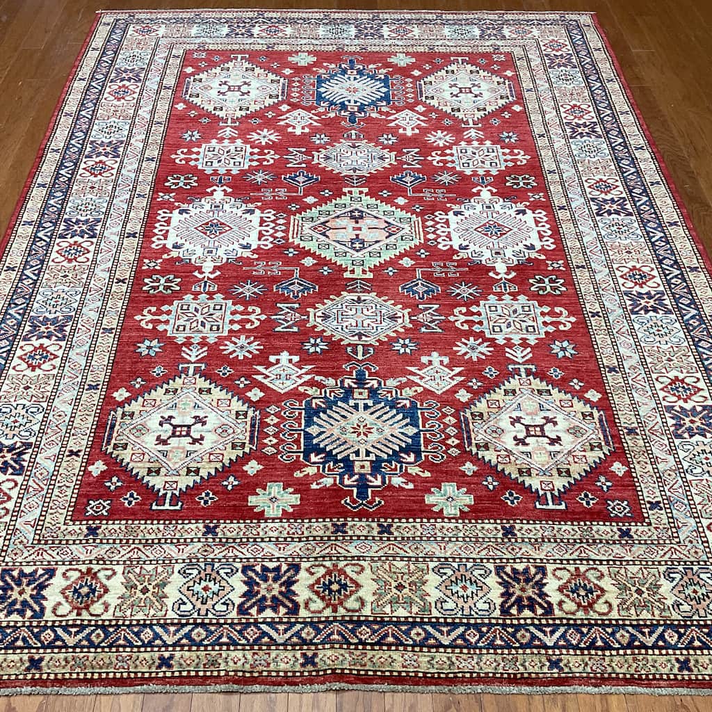 HERAT ORIENTAL Handmade Super Kazak Wool Rug - 5'9" x 7'9"