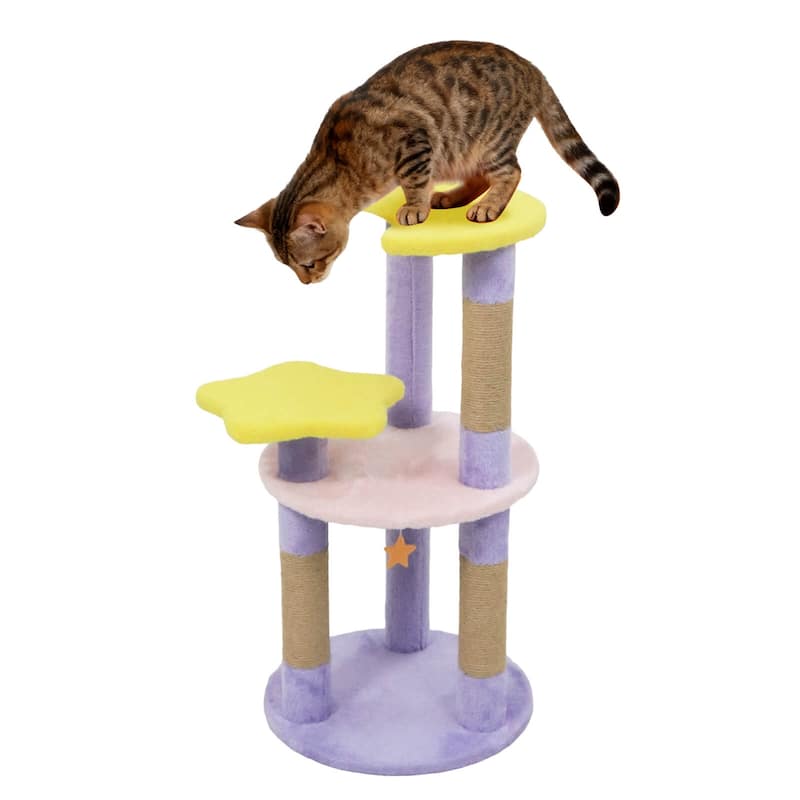 Costway 29” Cute Modern Cat Tree with Star & Moon Shaped Platforms, - See Details