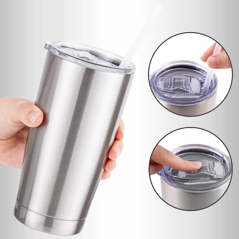 Zulay Kitchen 20oz Stainless Steel Tumbler With Lid and Straw