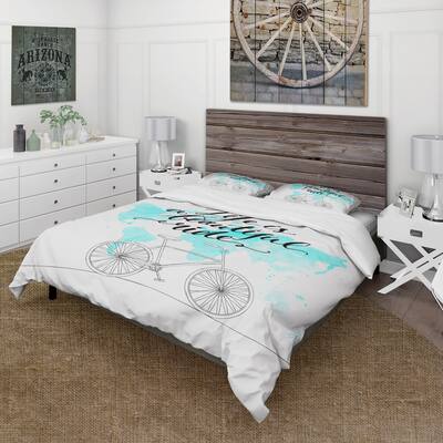 Designart 'Life Is A Beautiful Ride' Traditional Duvet Cover Set