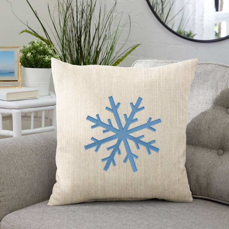 Snowflake Sunbrella Indoor/ Outdoor Pillow, 18 in x 18 in