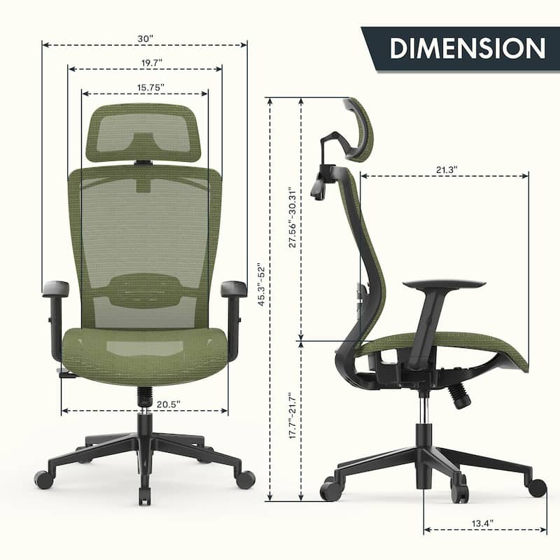 FlexiSpot Ergonomic Office Desk Chair 360° Swivel Height Adjustable Mesh Chair Adjustable Headrest, Lumbar Support, Armrest