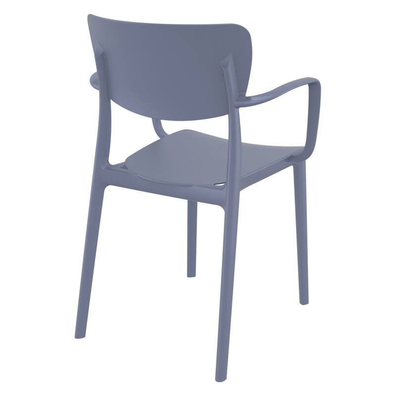33" Gray Solid Stackable Patio Dining Arm Chair