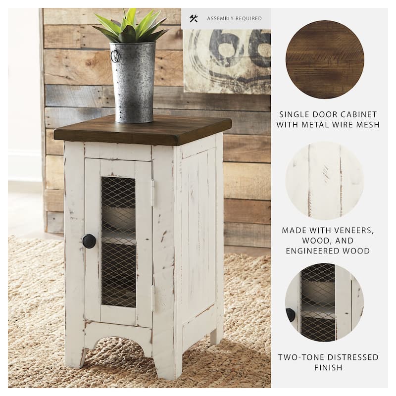 Wystfield Chairside End Table - White/Brown