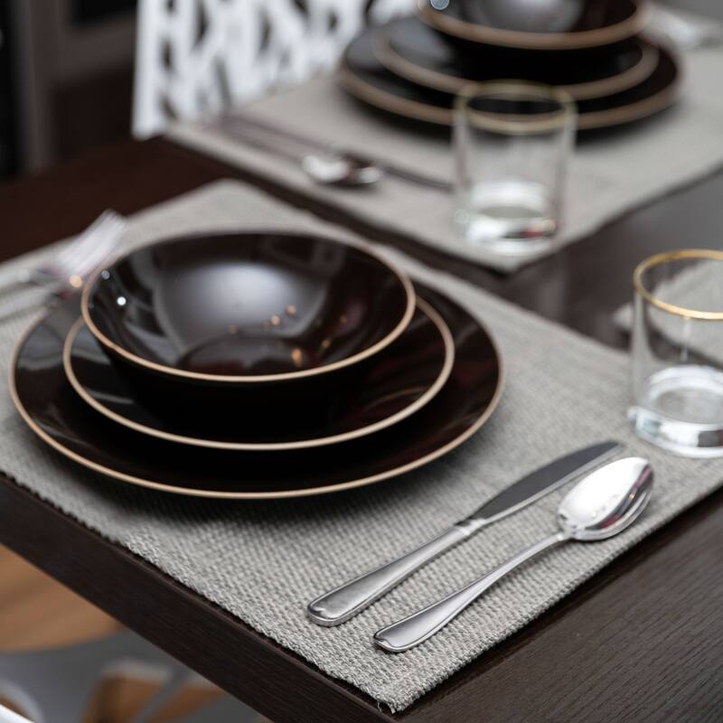 Fabstyles Casual Classic Set of 4 Thick Cotton Heavyweight Placemats - 13"x19"