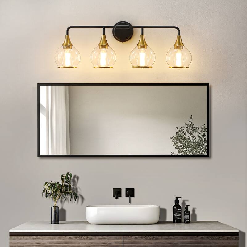 Modern Vanity Lights Dimmable Bathroom Light Fixtures with Glass Shade