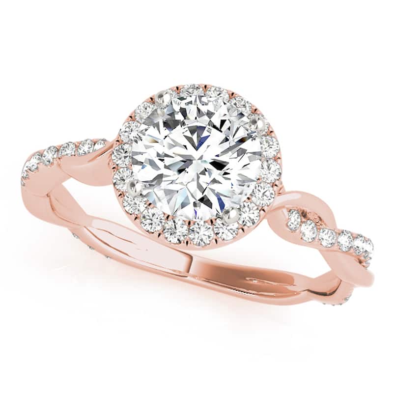 Auriya 14k-Rose Gold Lab Grown Round Diamond Halo Engagement Ring 0.50 to 5.00 ct. tw. (F-G VS) - 4.5 - 2.00 ct. tw.