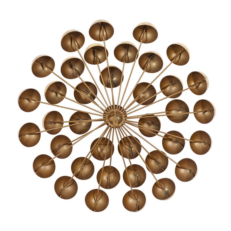 Gold Metal Starburst Home Wall Decor with Orb Detailing